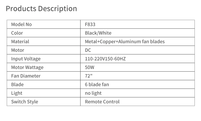 product modern 72 inch ceiling fans quiet remote control high cfm reversible dc abs blade579-11