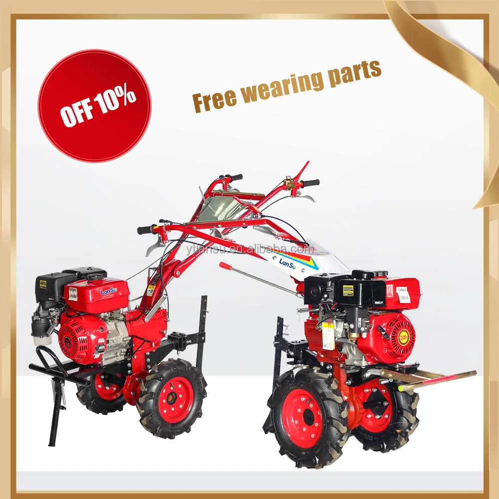 Power Tiller 12 HP Diesel Walking Tractor 2WD Gearbox High Productivity