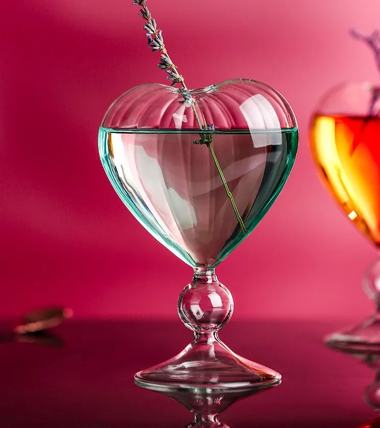 Unique Glassware Heart Shaped Drinking Glass Wine Glass Heart Shape