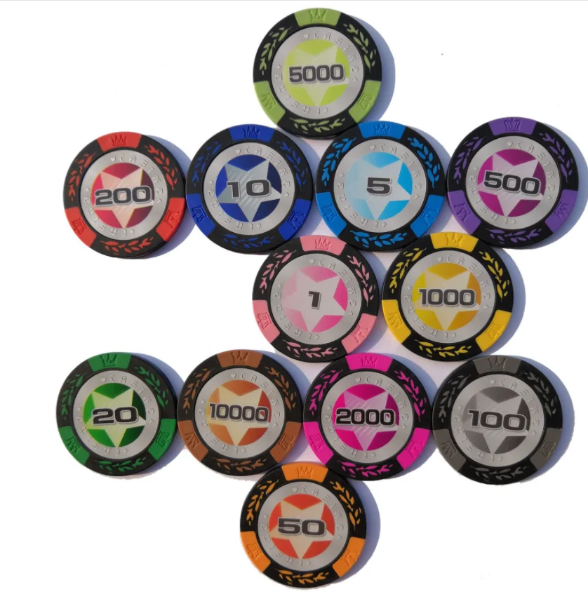 Custom Printed Poker Chips Set 500pcs/set 14g Casino Poker Chips Sets ...