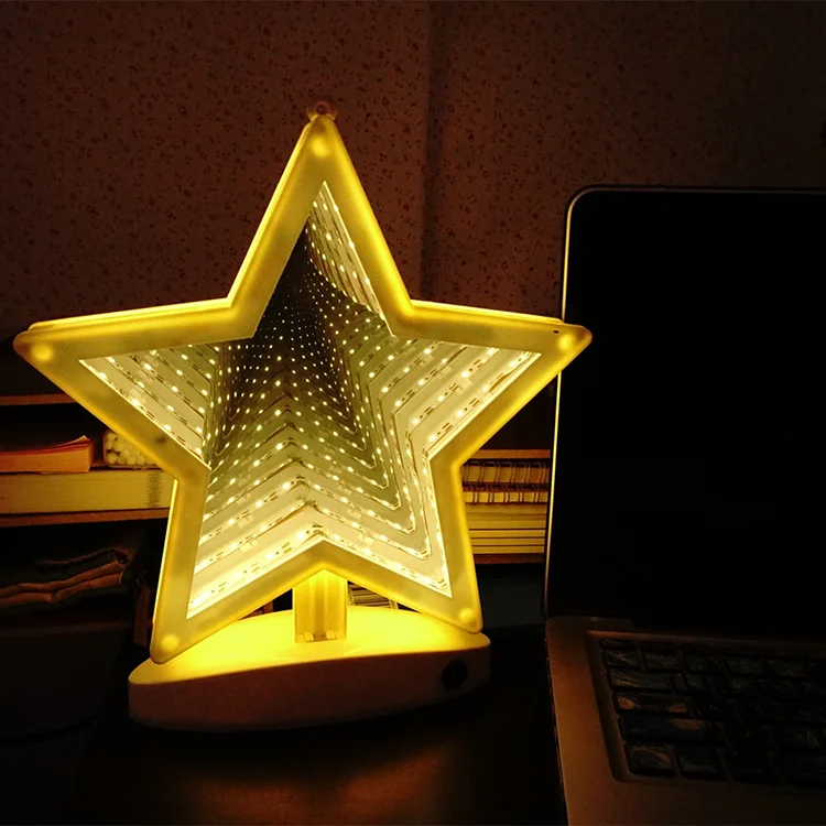 3D Infinity Mirror Lamp Tunnel Effect children bedroom night light