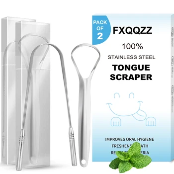 Customized Wholesale Tongue Cleaner Oral Hygiene 304 Stainless Steel Tongue Scraper Set
