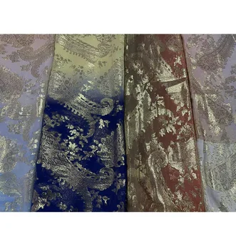 somali dirac jacquard silk with gold lurex silk fabric