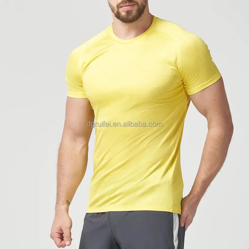 Custom Blank Fitted Polyester Spandex Shirts Quick Dry Crewneck Running Fitness Tshirt Workout