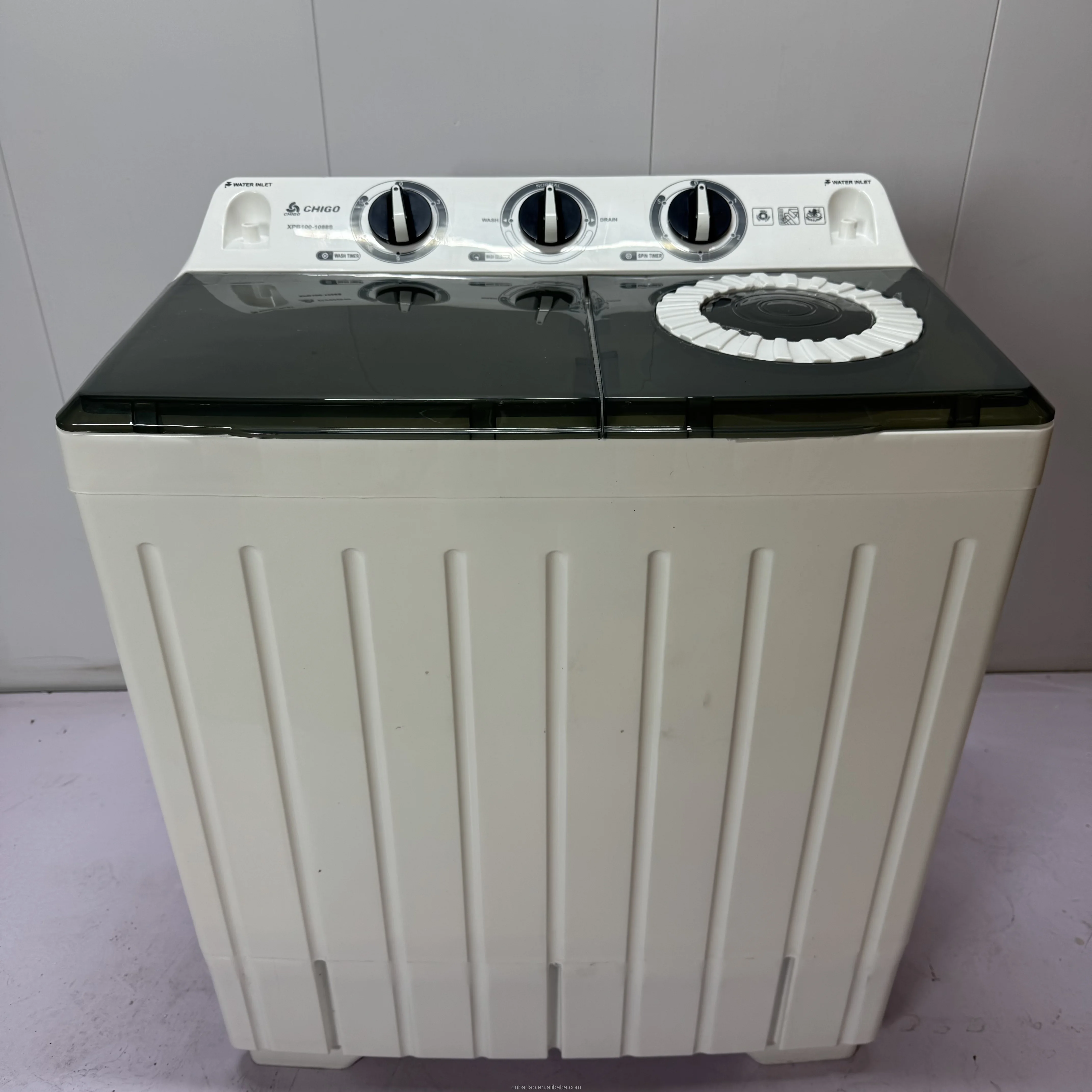 10KG Mini Portable Compact Semi Automatic Twin Tub Washing Machine with  Dryer for Home Hotel - Main Image
