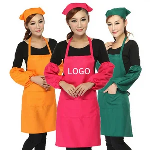Wholesale Custom Printed Logo Thickened Anti-Oil Waterproof Chef Waiter Waitress Apron for Restaurant Use Adjustable for Kitchen