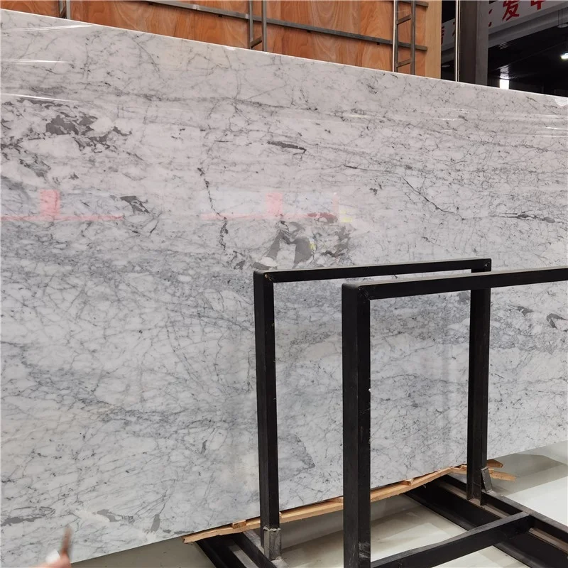 Italian carara white marble m2 price karara white marble slab for hotel lobby reception counter top
