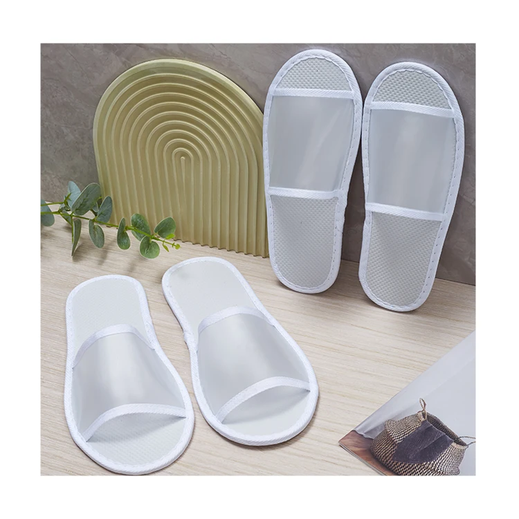 Skillful Manufacture Eco Friendly Biodegradable Hotel Slippers Open Toe Breathable Slippers for Hotel Airline supplier