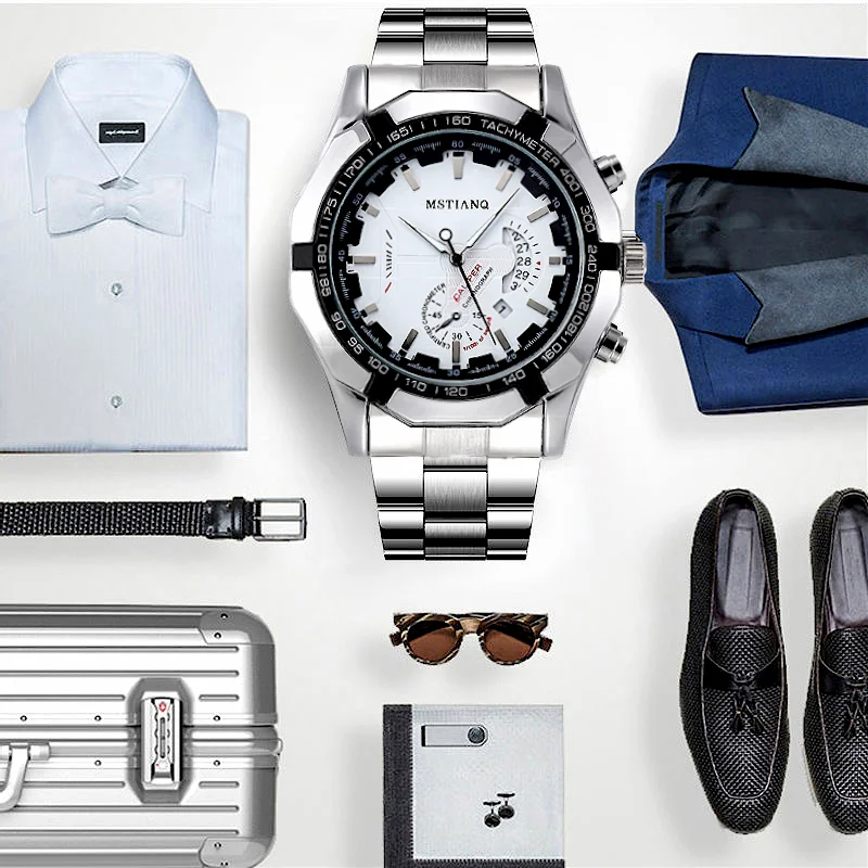 Elegant Men's Stainless Steel Quartz Watch