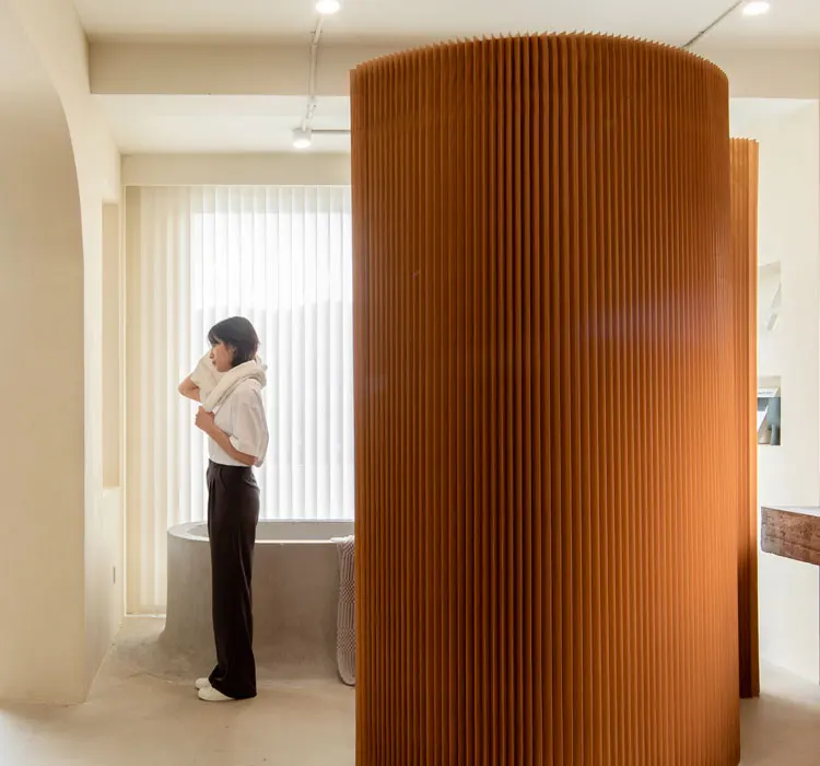 Accordion Kraft Paper Modular Room  Divider Honeycomb Space Partition Cardboard Folding Paper Wall