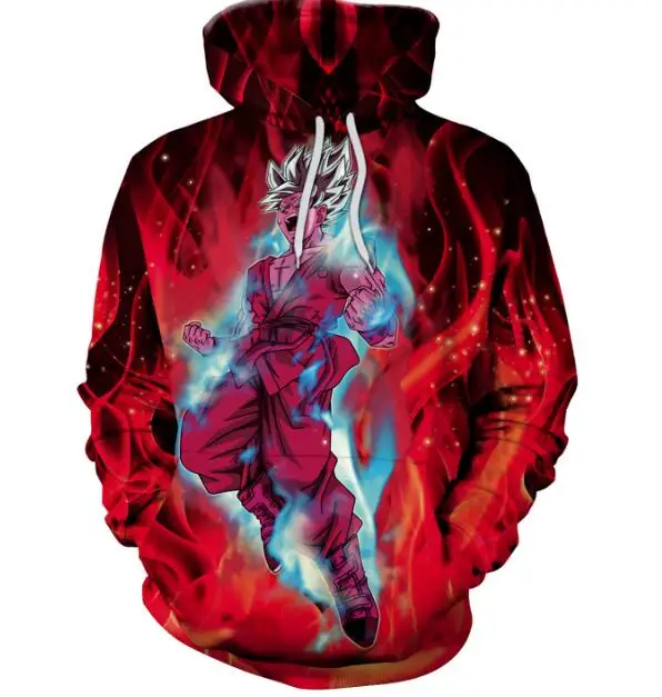 Sweat à Capuche Homme Dragon Ball Z Rose Super Saiyan Goku Taille XL état Correct