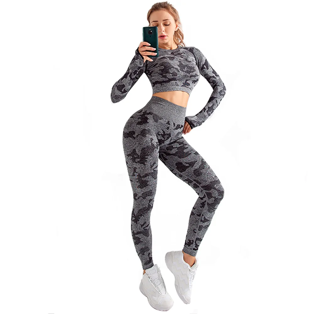 Europe And America Cross Border Yoga Exercise Body-hugging Suit  Running Quick-drying Breathable Hollow Seamless Yoga Clothes