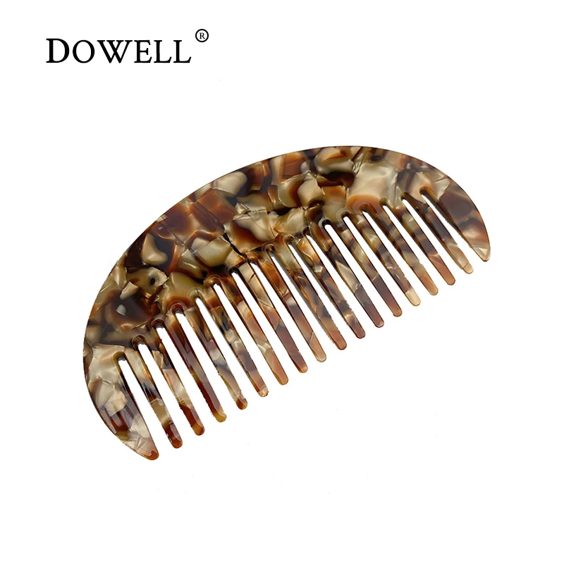 Гребень для волос DOWELL в форме буквы U из уксусной кислоты с простой мраморной текстурой для девочек, головной убор толщиной 3,5 мм, гребень для волос из ацетата