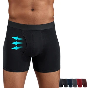 Hygieia Custom High Quality Mens Sweat-absorbing Boxer Brief Elastic Waist Band Cotton Long Leg Men Underwear Boxers Pour Hommes