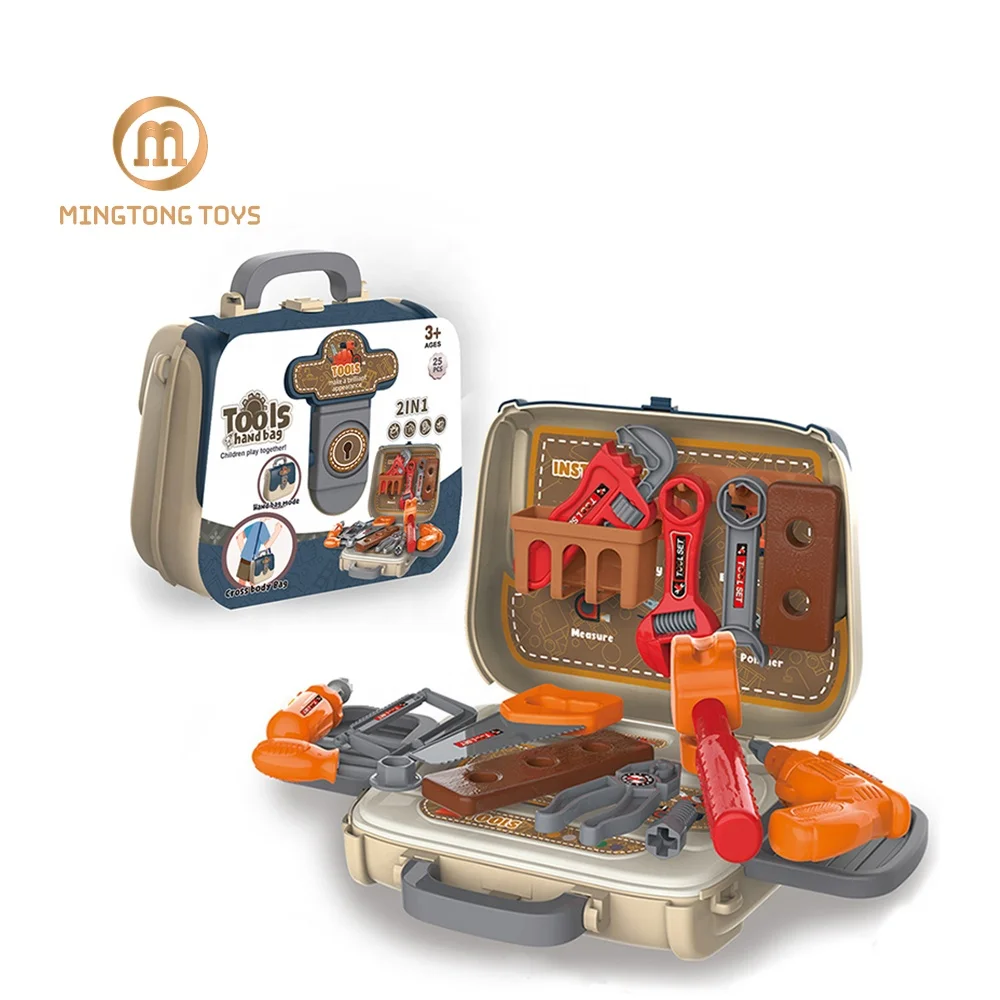 Новизна подарки 2 в 1 Пластиковые Сумки из натуральной кожи для мальчиков ролевые игры собрать механические демонтировать винтовой компрессор для кондиционирования воздуха ремонт коробки Набор инструментов Набор игрушек для детей