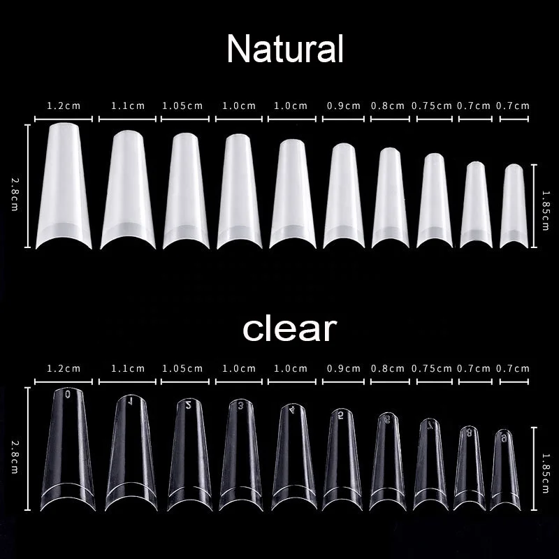 Накладные ногти балерины накладные для французского гроба прозрачные натуральные плоские