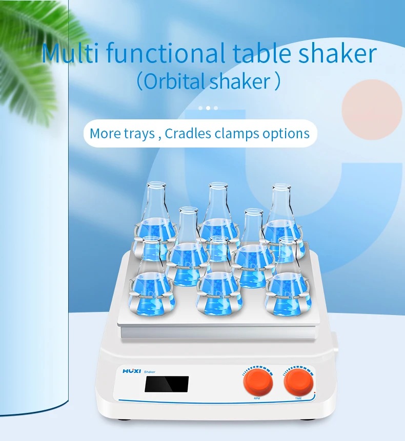 Huxi Manufacturer Flask Liquid Mixing Equipment Laboratory Orbital Shaker with platform