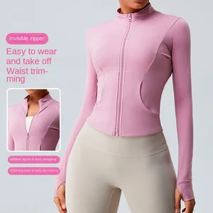 Gym Sportswear Outdoor Yoga Jackets for Women Sleeve Sports Jacket Crop Top New Arrival Zip up Sleeve Sports Jacket