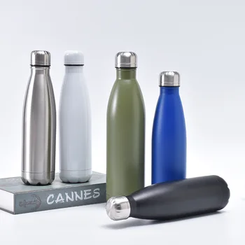 Outdoor Sports GYM 500ml  Thermal Stainless Steel Vacuum Insulated Flask Cola Shaped Water Bottle