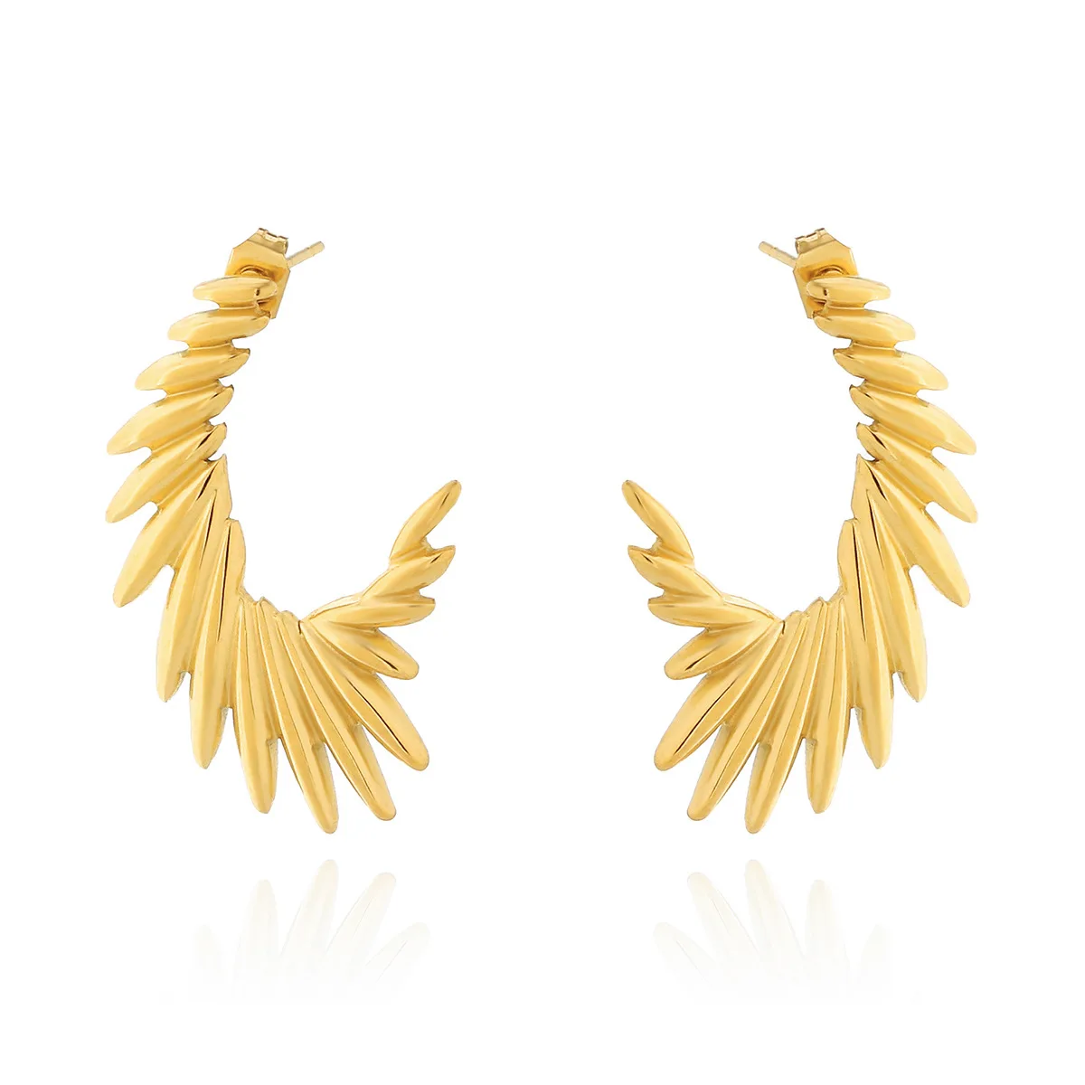 Chunky Gold Wings Earrings 1\