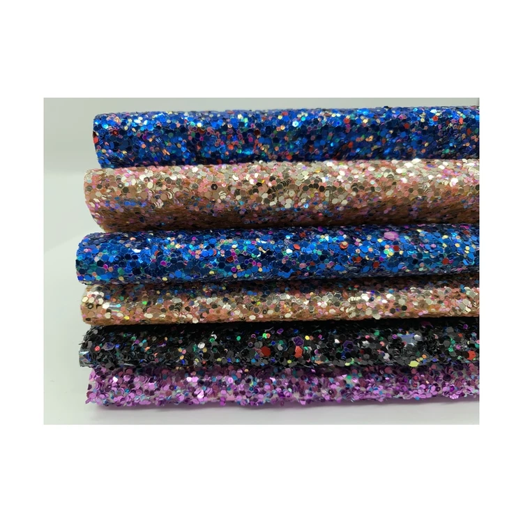 Synthetic leather 1.1mm waterproof glitter faux l pu leather textile fabric