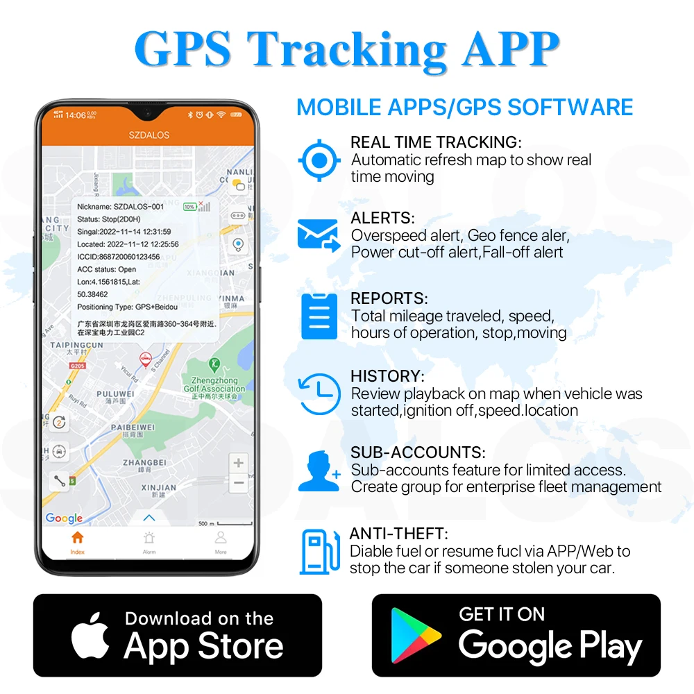 GPS Tracking System Vehicle GPS Tracker for Motorcycle Bike Private Cars