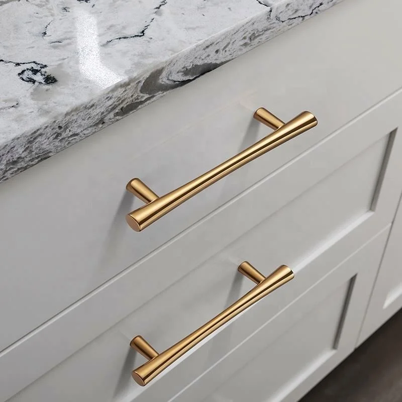YONFIA 3680 Luxury PVD gold kitchen cabinet furniture drawer handle pull rose gold cabinet handles for wardrobe closet door