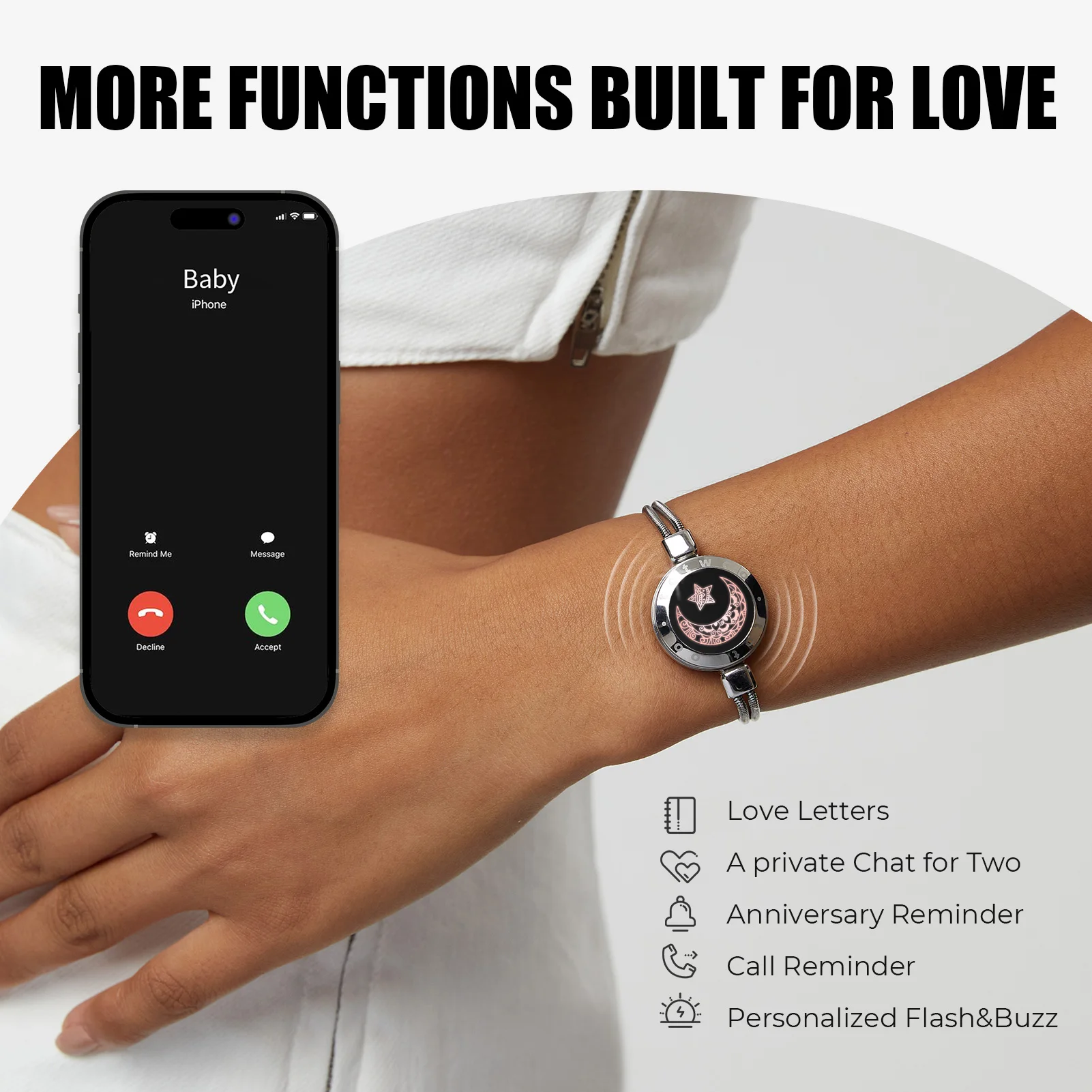 Heißer Verkauf Totwoo Sonne und Mond Paar Armband Fern Touch & Vibrierende  Armbänder für Paare