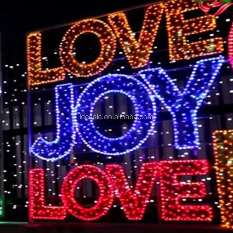 Outdoor extra Large Illuminated joy Letters Signs Christmas Decoration for Festival Garden Light Show