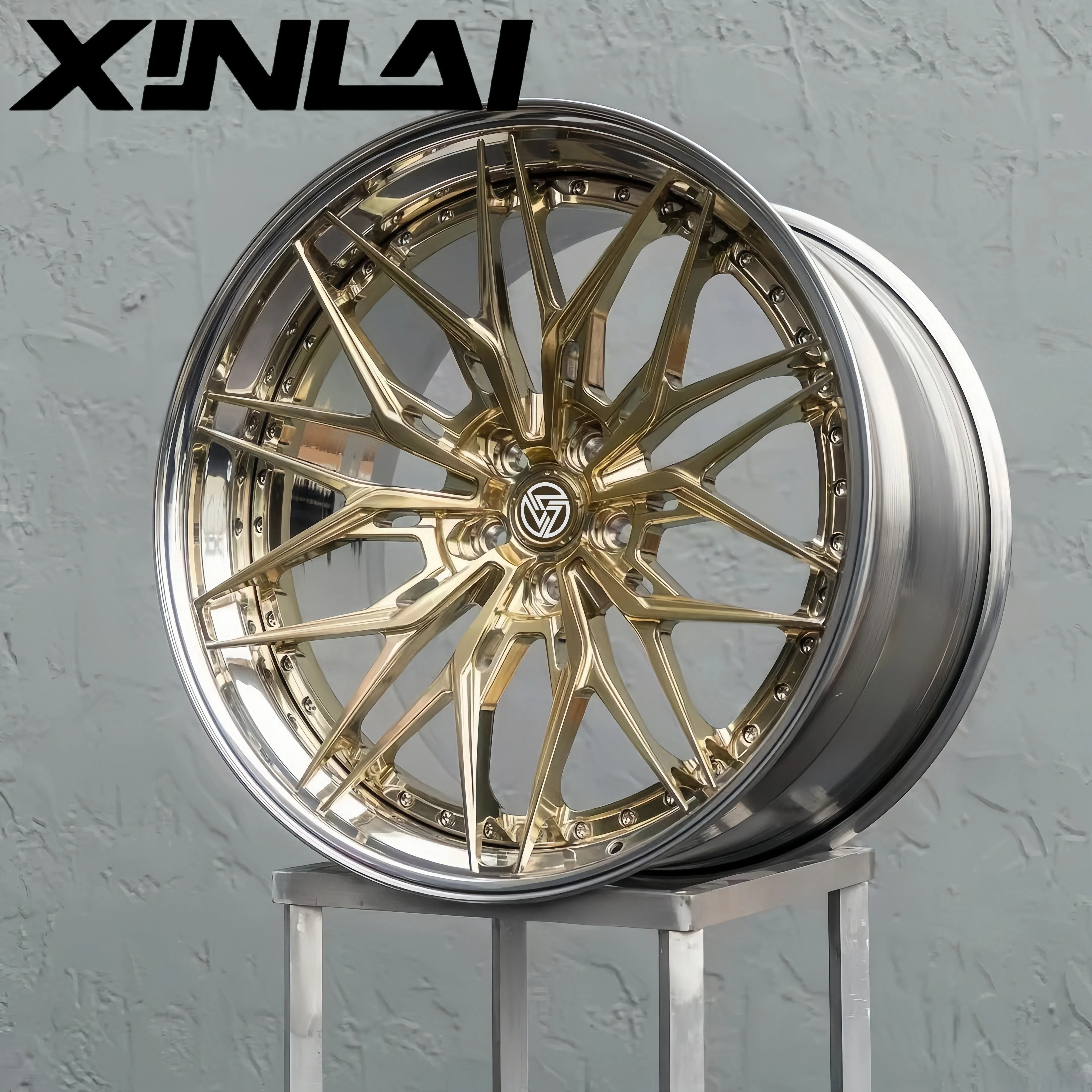 XINLAI Hot Sale 2 Piece Forged Brushed Polished 5x120 5x112 5x114.3 18 19 20 21 22 Inch Wheel for Racing Car Wheel - Image 2