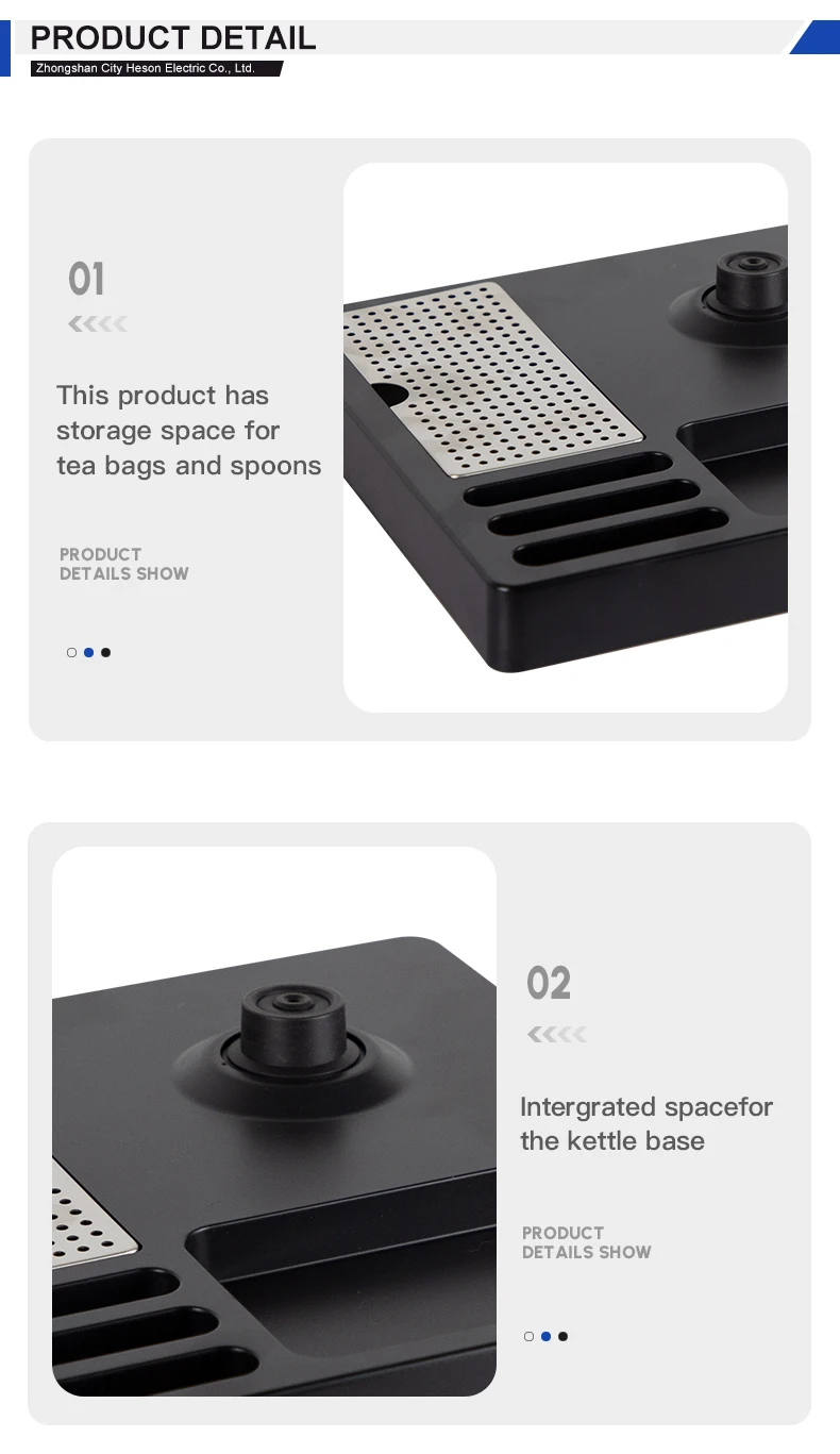 Hotel Kitchen Household Appliances Portable Kettle Electric Kettle Stainless Steel Tray Set for Boiling Water Tea Coffee