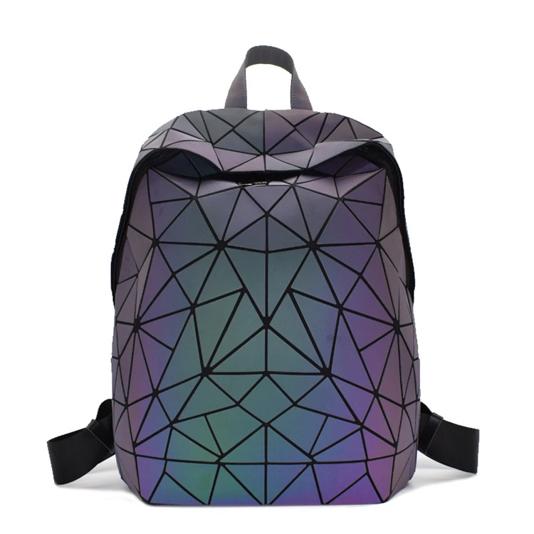 Mini Geometric Pattern Pu Fashion Backpack School Bag Bookbag For