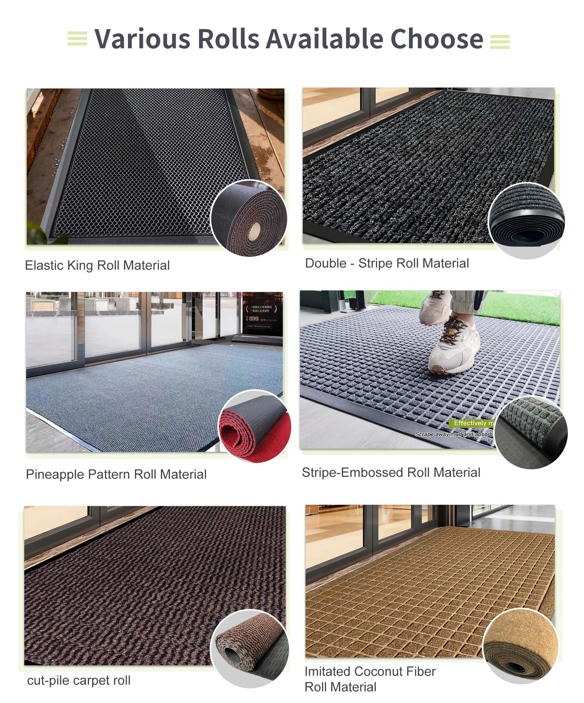 Embossed Mat Restaurant Outdoor Entrance Manufactures Carpet Floor Mat Roll in China(图6)