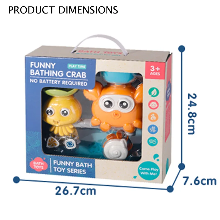 
 Поворот Забавный подарок для ребенка душ игра Краб оборачиваться распыления воды красочный игровой набор ванная комната Ванна игрушка  