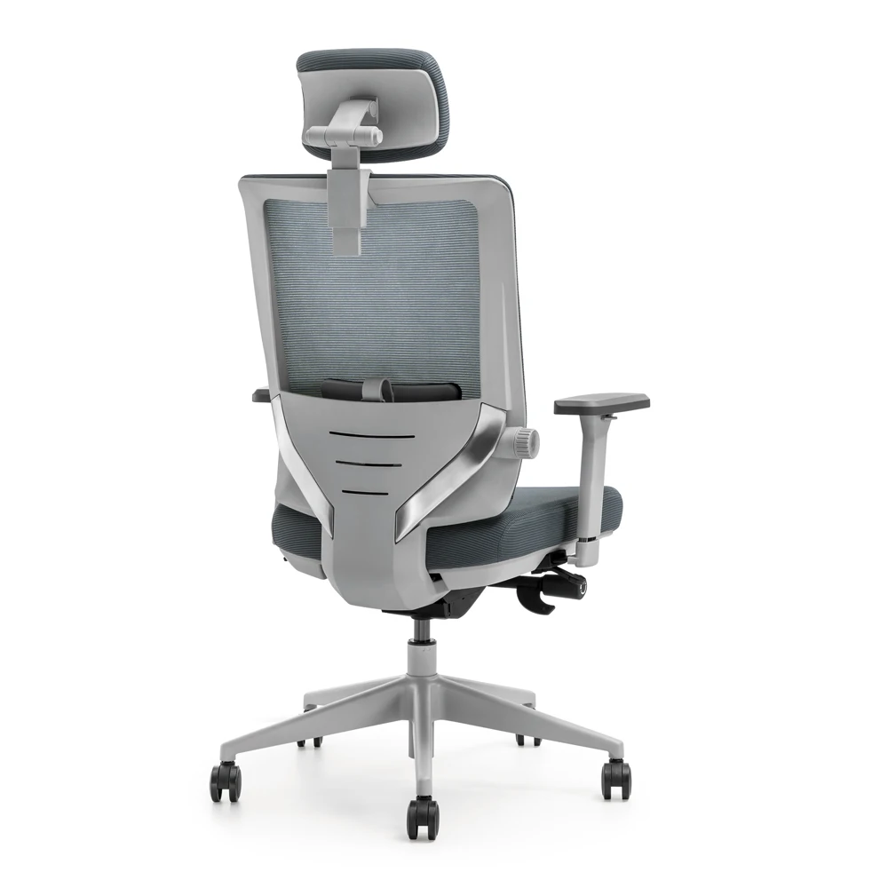 High Back Work Mesh Morocco Fabric High End Revolving Mechanism Grey Armrest Ergonomic Office Chair(new) Manufacture