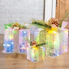 Nicro Tree Ornament Tinsel Led Collapsible Waterproof Garden Lawn Giant Outdoor Christmas Motif Light Decorations Present Box