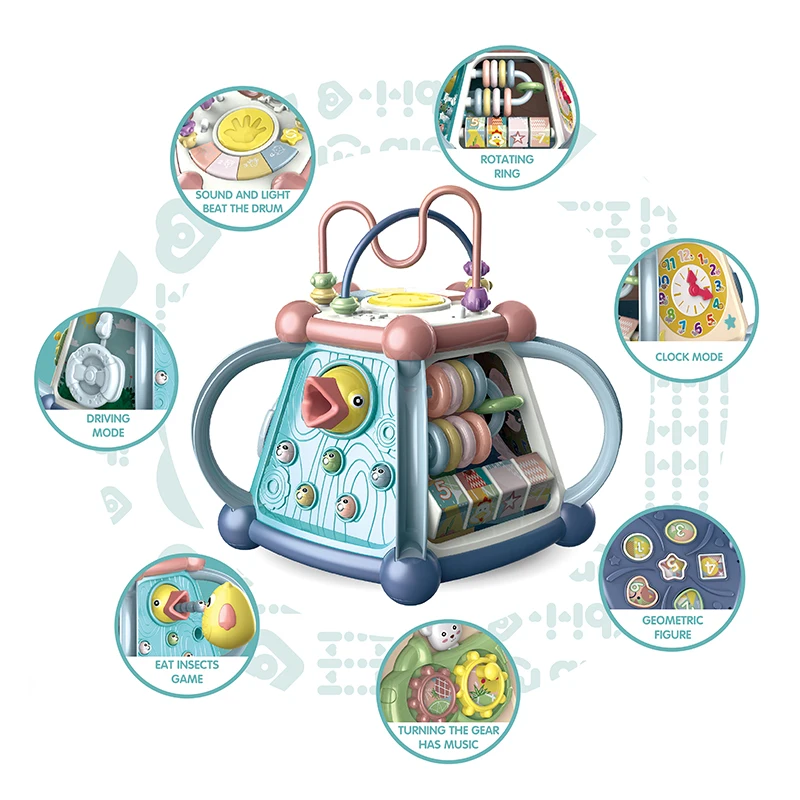 Multifunctional 7 in 1 Baby Educational Kids Drum Game Magic Box Toy