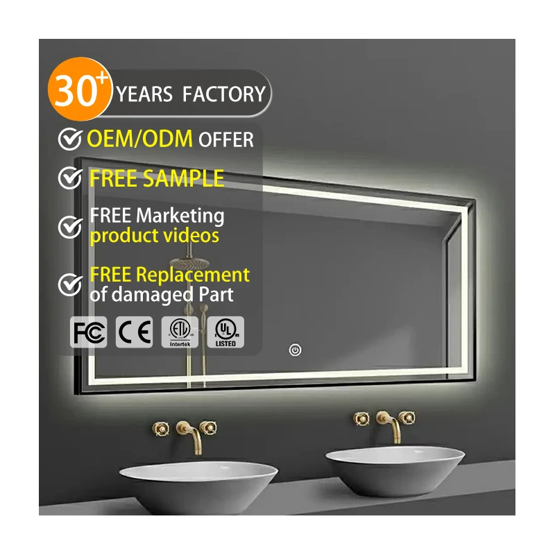 Best Selling Customized Led Backlit Defogger Smart Mirror Screen Wall Led Bath Smart Mirror with Led Light for Bathroom