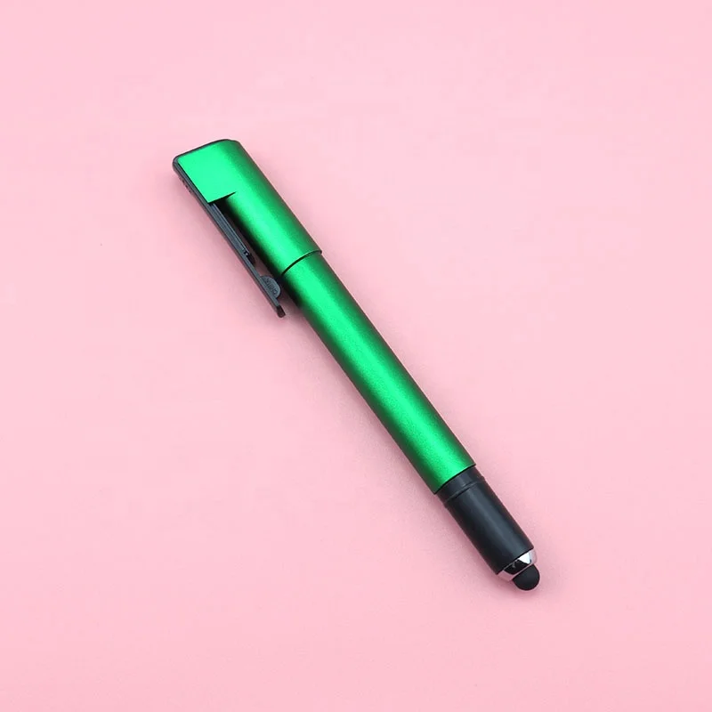 Multifunctional 4 in 1 Phone Holder Stylus Light up Pen with Company logo