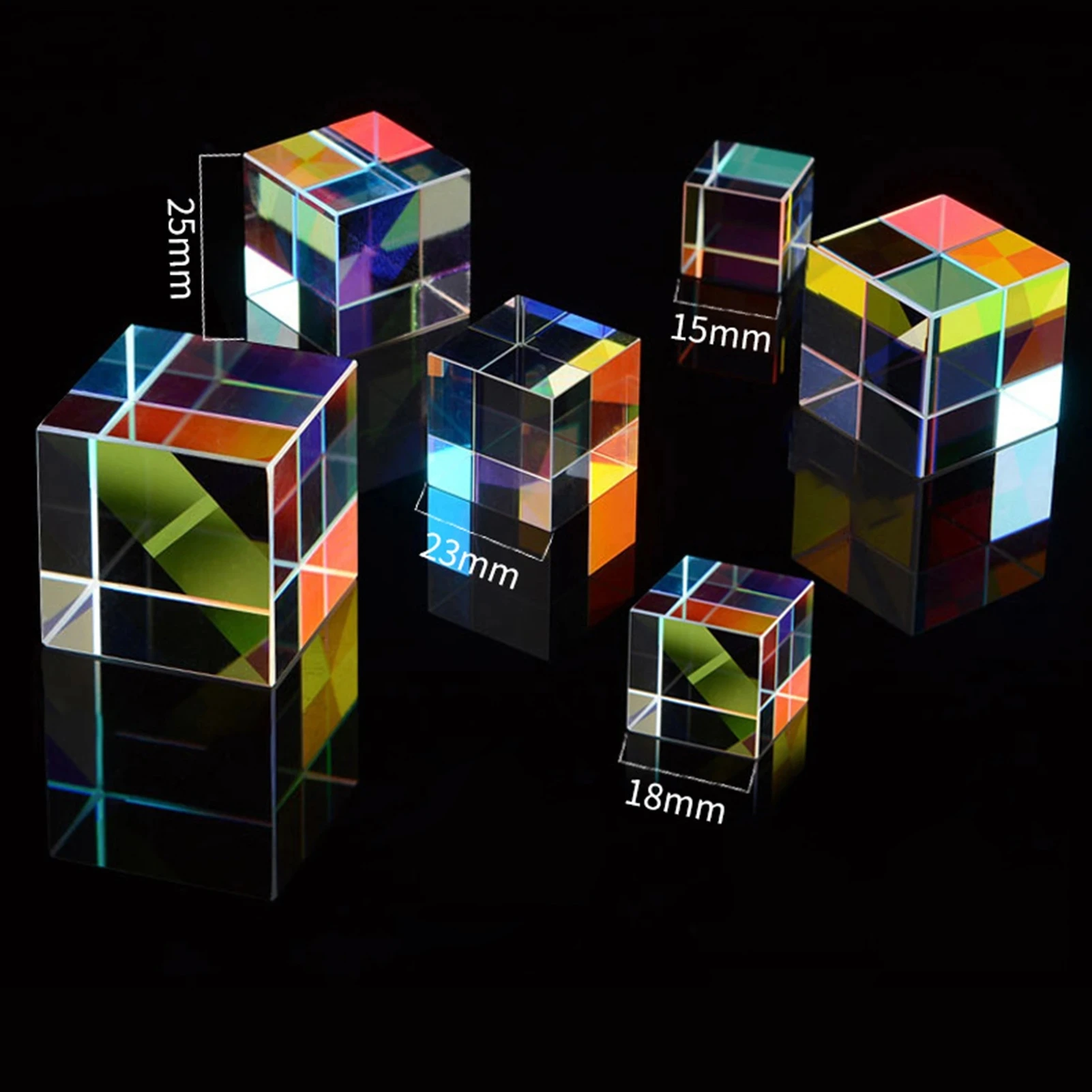 Prisma De Vidrio Óptico – Cubo De 23x23x23 Mm, Dispersión RGB, Con Caja De Regalo Con Iluminación Integrada, Ideal Para Enseñanza Y Decoración