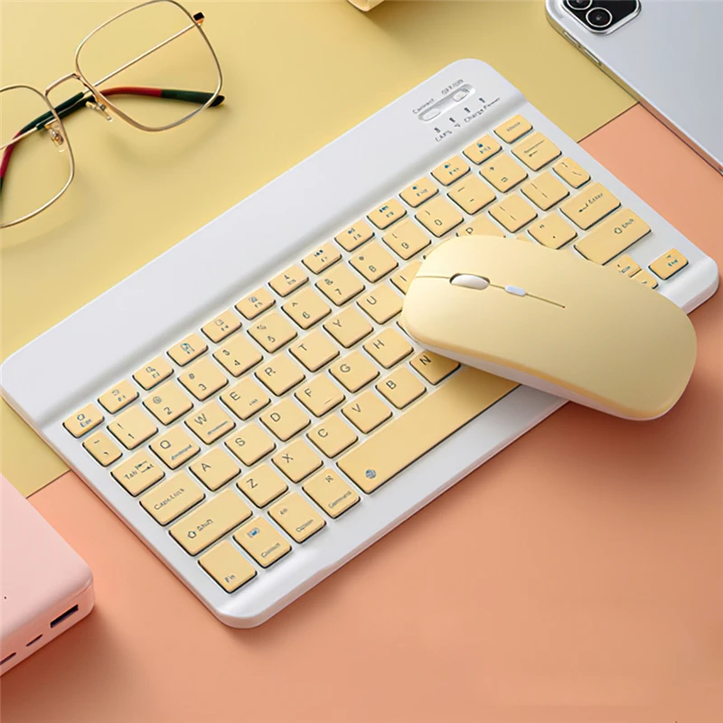 20wrechargeable Mini Wireless Keyboard Mchargermbo BT Wireless Keyboard and Mouse Combo for Windows Laptop Tablet Chargers LED