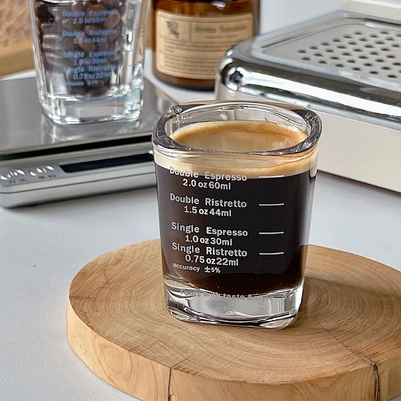 2OZ Best Selling Glass Coffee Measuring Cup Jigger Espresso 60ml Small  Coffee Cup