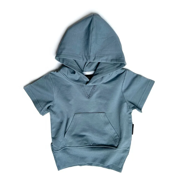 Однотонная толстовка с коротким рукавом и логотипом на заказ комплект для маленьких мальчиков девочек детская