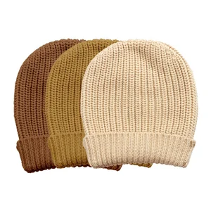 Newest Custom Baby Clothes Products in Stock Solid Color Kids Knit Hat Simple Kids Beanies Knitted Baby Unisex Winter Wool Hat