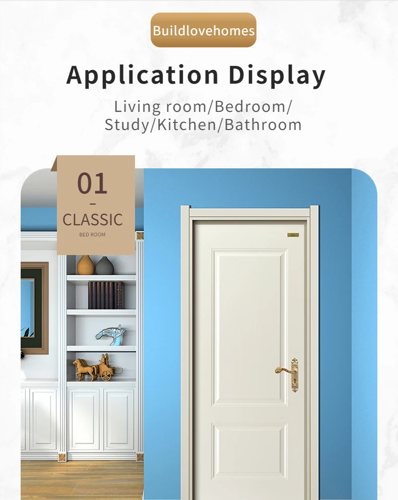 High Quality Interior Door Flush Design Flat Solid Wood Doors For