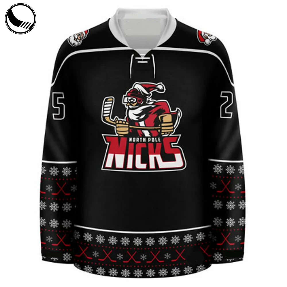 Wholesale Kids Custom logo Fitted Sublimated Men Team Canada Christmas Hockey Jersey Made in China