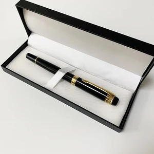 Hot Selling Luxury Business Gift Black Metal Roller Pen with Custom logo Promotion Metal Ballpoint Roller Pen Set with Gift Box