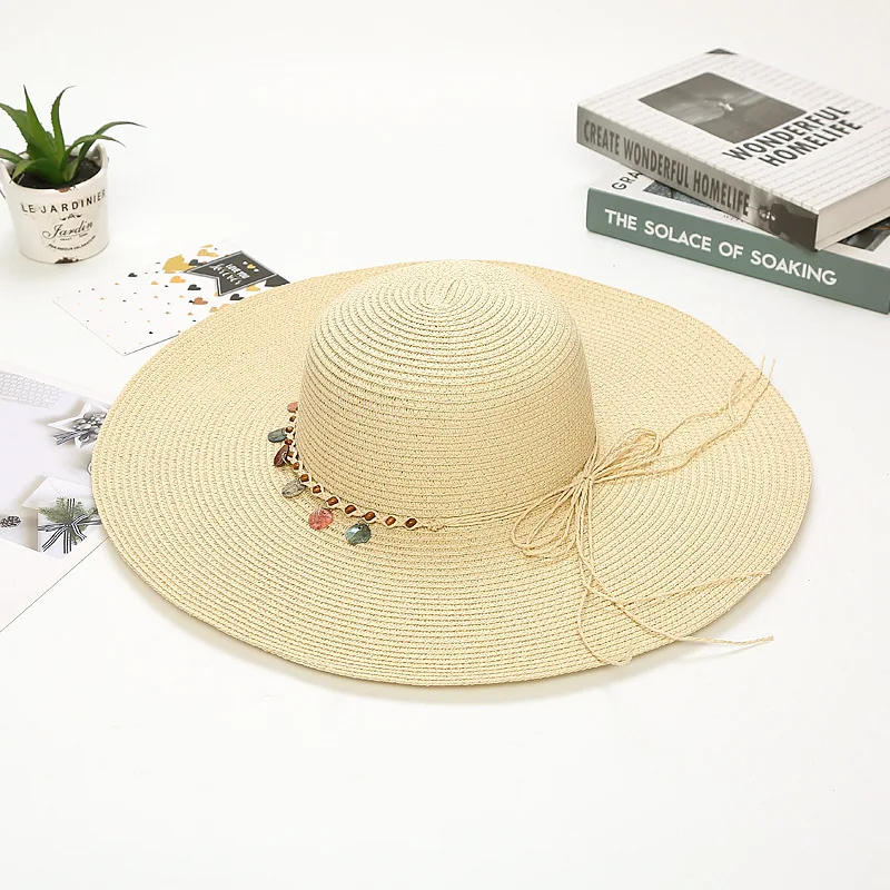 Newly Designed Women's Holiday Travel Seaside Protection Custom Summer Outdoor Beach Straw Sun Hat_voghion.com