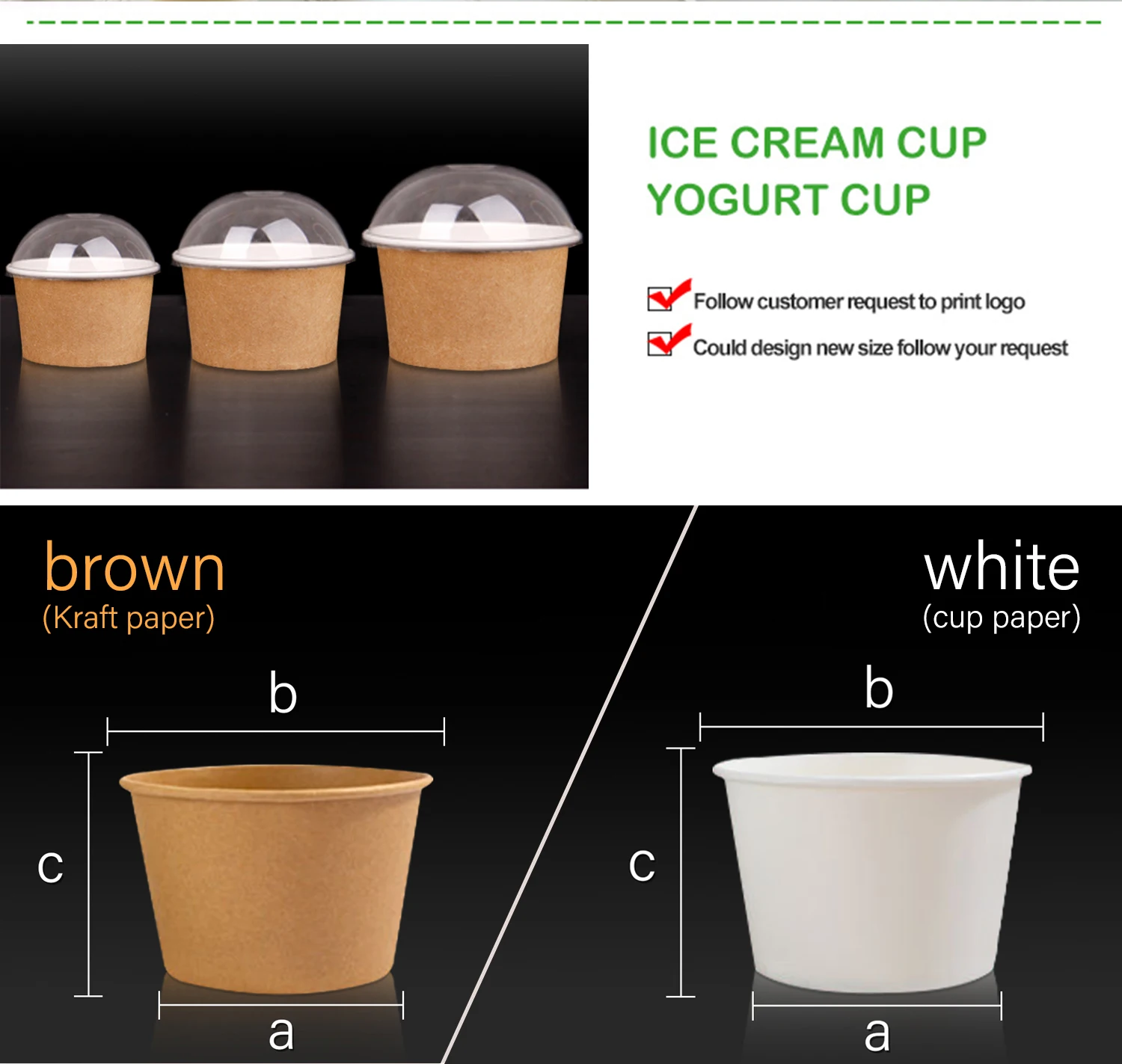 Eco-friendly Ice Cream Cups - Biodegradable & Stylish