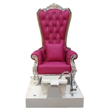 Cheap Price Wholesale Beauty Salon Furniture Hot Pink Queen Wedding Pedicure Throne Chair